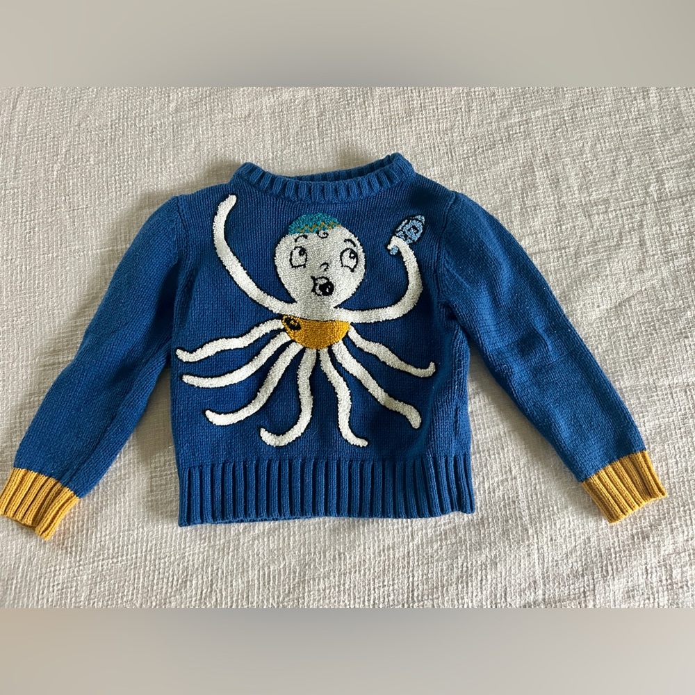 Whoopi Toddler Blue Octopus Hanukkah Sweater Size 3T